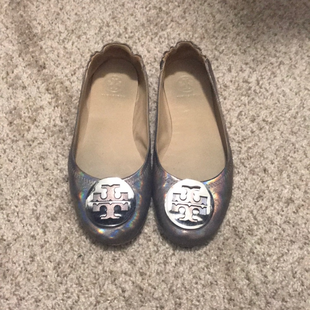 Tory Burch metallic ballet flats (pewter)